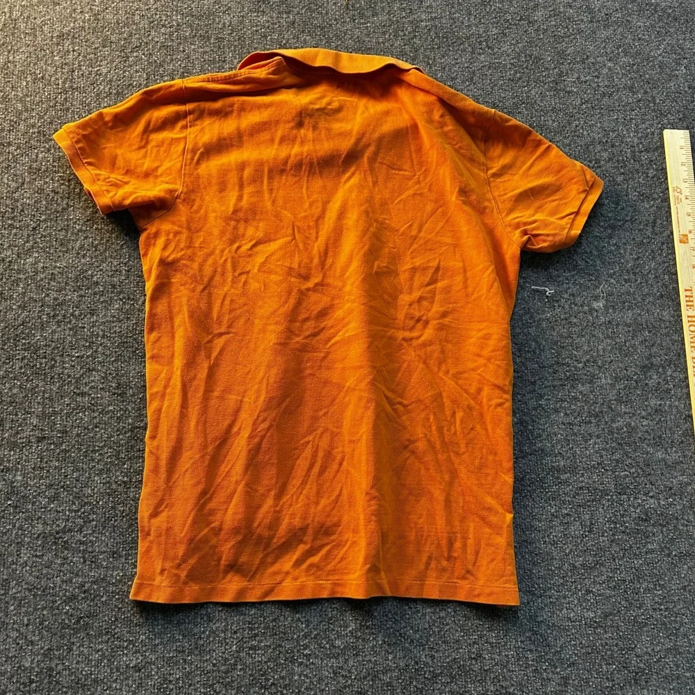 Polo Ralph Lauren Polo Mens Size L Orange Custom Fit Short Sleeve Teal Pony Logo